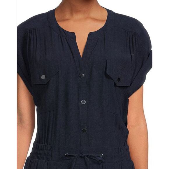 Elie Tahari Women's Belted Ankle Jumpsuit Blue Corporate Core Minimalist Size S - Picture 10 of 16